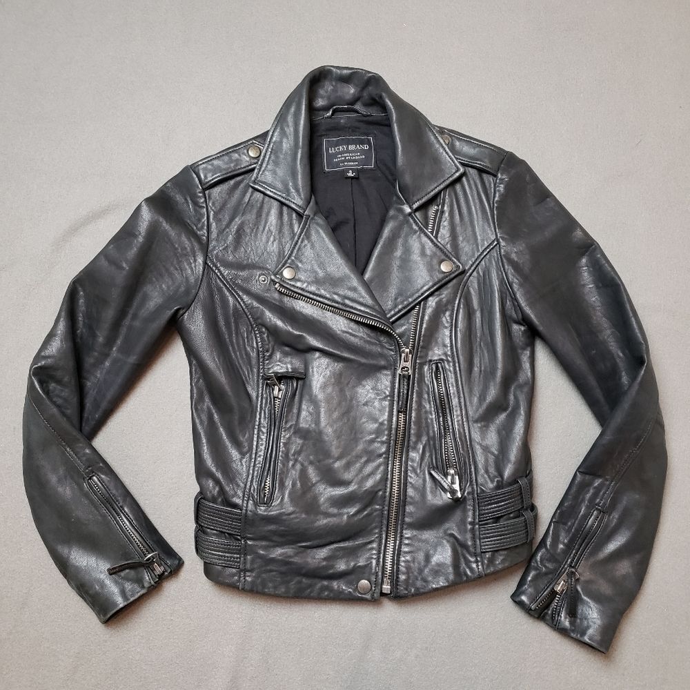 Lucky Brand 100% Lamb Leather Skin Jacket Size small